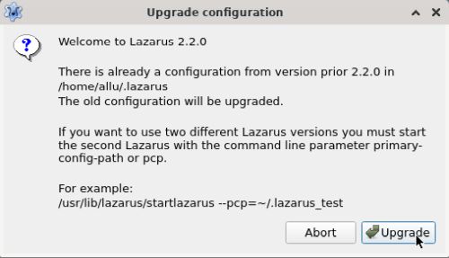 Installing Lazarus on Void Linux: Upgrading the Lazarus configuration after install of the Make package