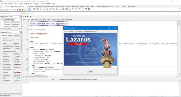 Free Pascal project within the Lazarus IDE