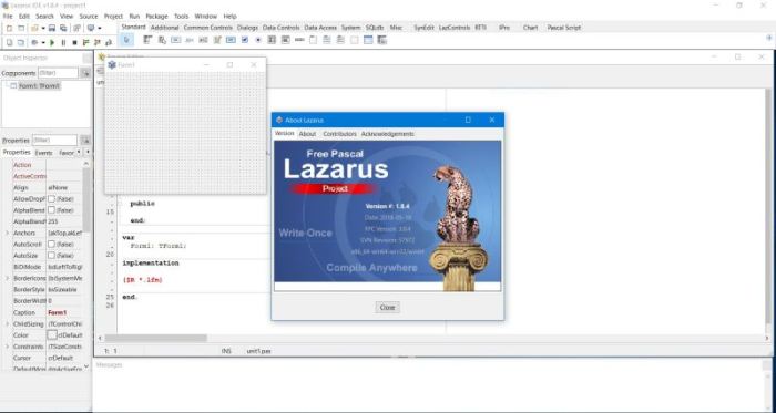 New Free Pascal project within the Lazarus IDE