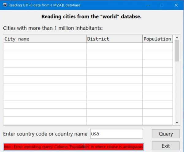 Lazarus database application: MySQL query with ambiguous column name