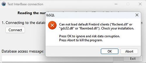 Lazarus/Free Pascal and InterBase - Client DLL not found