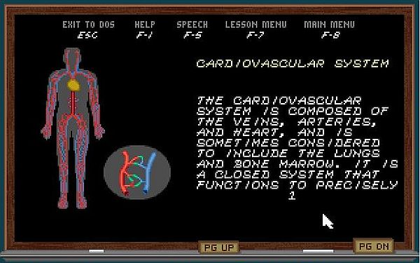 Body Illustrated 1992 on MS-DOS 7.10: Lessons - The cardiovascular system