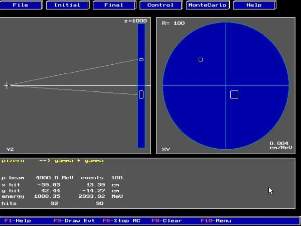 CUPS physics simulations on DOS: Detector simulation