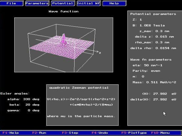 CUPS physics simulations on DOS: Bound states in cylindrically-symmetric potentials