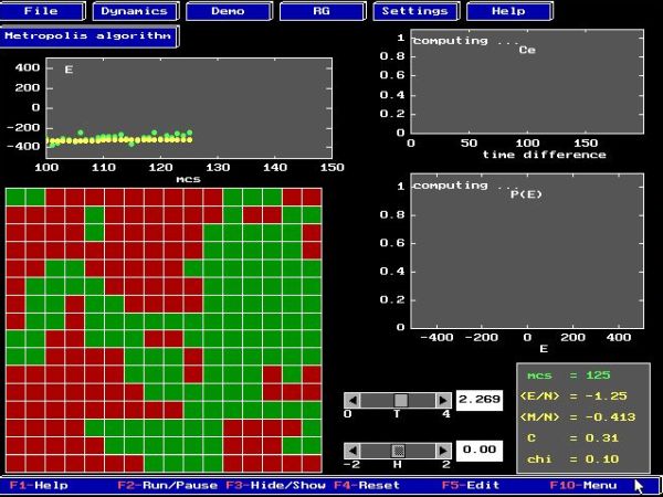 CUPS physics simulations on DOS: Ising model and critical phenomena