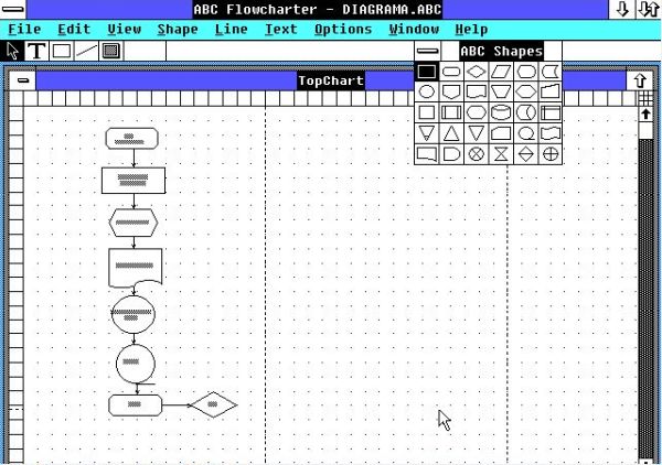 ABC Flowcharter on Windows 2: Simple flowchart sample included with the application