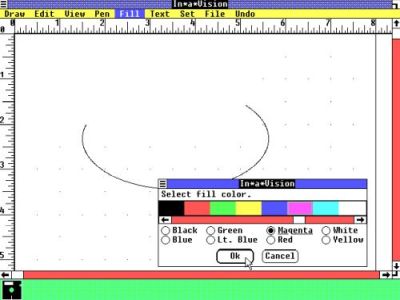 Micrografx In-a-Vision on Windows 1.04: Color selection