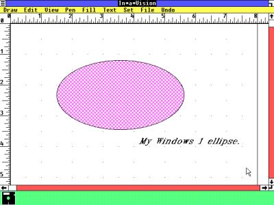 Micrografx In-a-Vision on Windows 1.04: Simple drawing