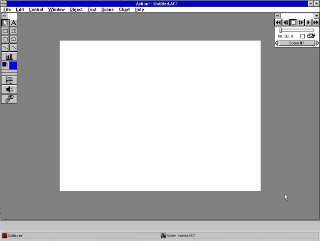 Macromedia Action! on Windows 3.11: New Action! project window