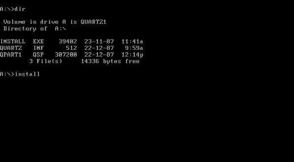 Omnis Quartz on Windows 1.04: Running INSTALL.EXE from DOS