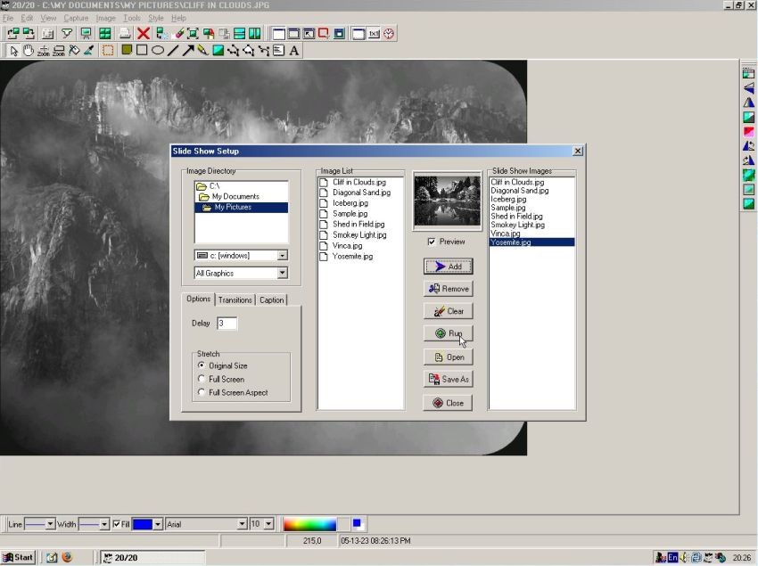 20/20 on Windows Me: Creating a slideshow