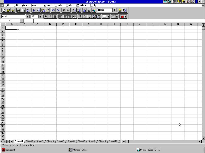 Microsoft Excel on Windows 3.11: Running Excel included with Office 4.3 Professional