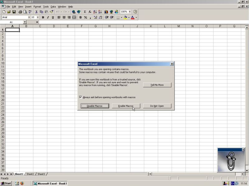 Microsoft Excel on Windows Me: Running Excel 97 SR-1