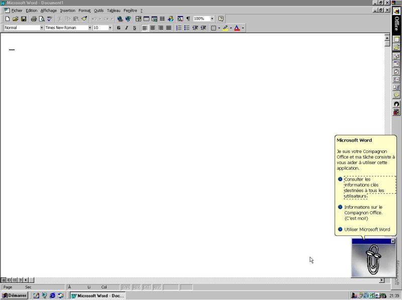 Microsoft Word on Windows 95C: Running Word included with Office 97 Professional SR-1