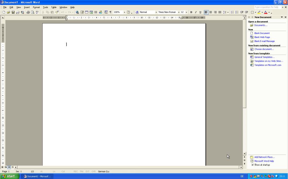 Microsoft Word on Windows XP: Running Word included with Office XP Professional