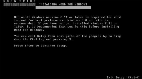 Microsoft Word on Windows 3.0: Installation of Word 1.1a [2]