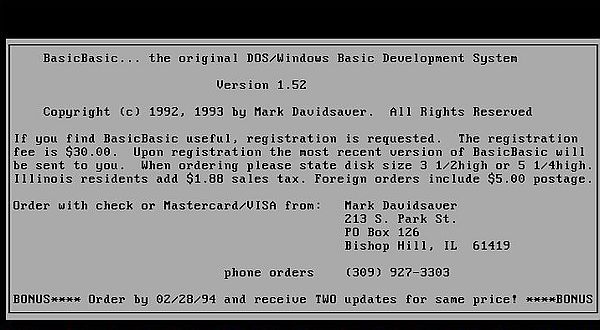 BasicBasic on MS-DOS 6.22: Program information