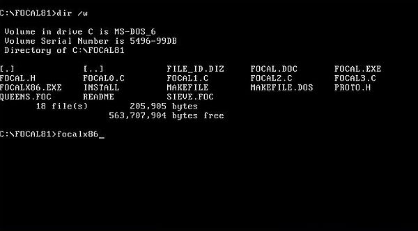Focal-81 on MS-DOS 6.22: Content of the installation directory