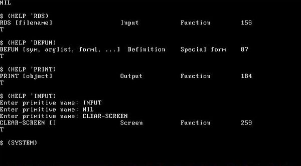 Microsoft LISP on FreeDOS: Function syntax help