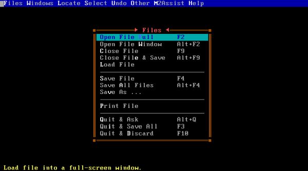 Modula-2 on FreeDOS: Opening a source file in POINT editor [1]