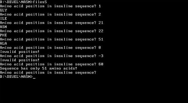 NASM on FreeDOS: Assembly program example - Random read of a file