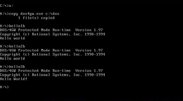 MS-DOS 6.22: Running 32-bit protected mode programs build with Open Watcom on FreeDOS