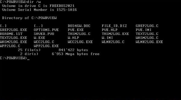 Open Watcom on FreeDOS: Files included with the Power View IDE