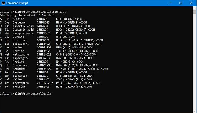 GnuCOBOL on Windows 10 - Running a program accessing an ISAM file