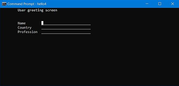 GnuCOBOL on Windows 10 - Running a Screen Section program example [1]