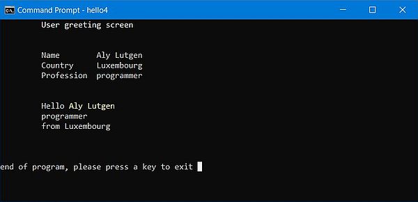 GnuCOBOL on Windows 10 - Running a Screen Section program example [1] [2]