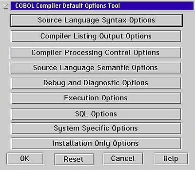 VisualAge for COBOL on OS/2: Installation - Compiler Default Options Tool [1]