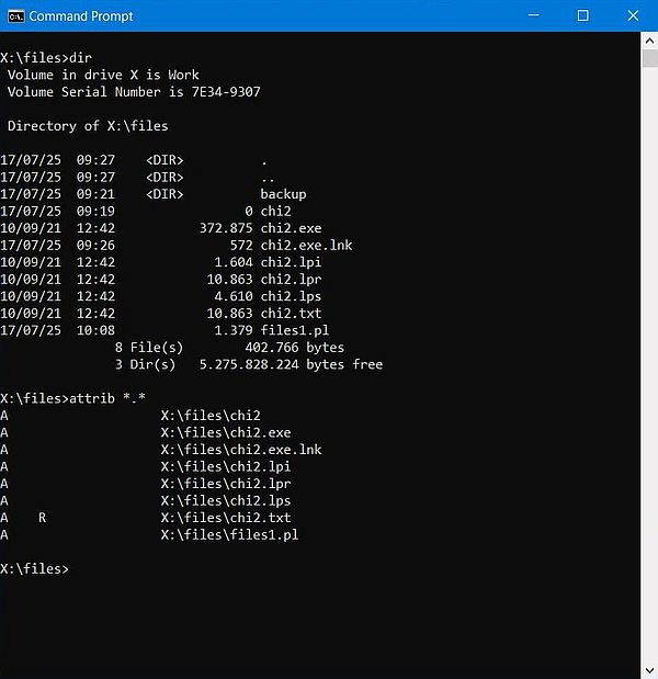 Perl script sample: File test operators - Directory content