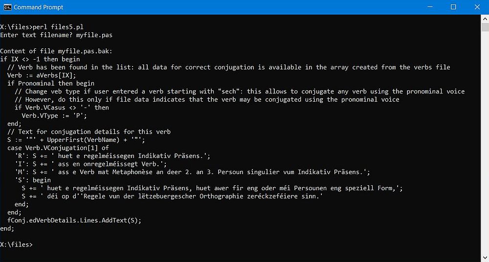Perl script sample: Copying a text file