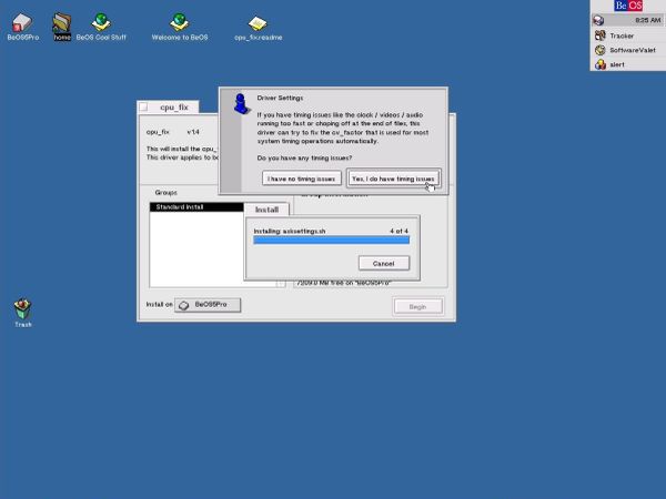 BeOS 5 Professional: Applying the CPU patch [1]