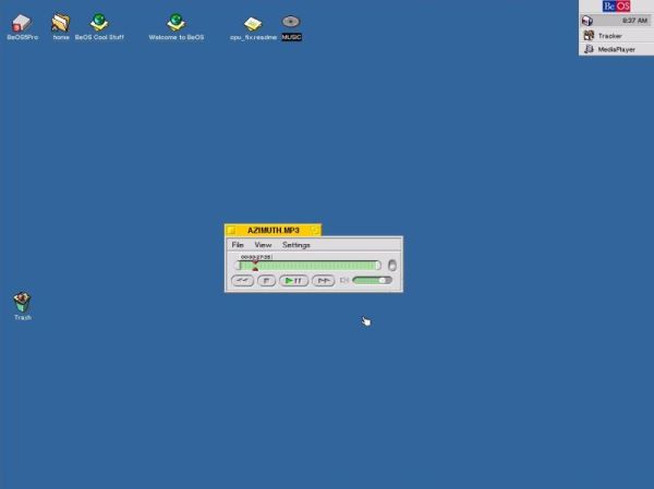BeOS 5 Professional: Playing MP3 files in MediaPlayer