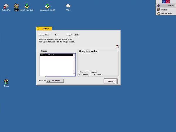 BeOS 5 Professional: Network - Installing the vlance driver [2]