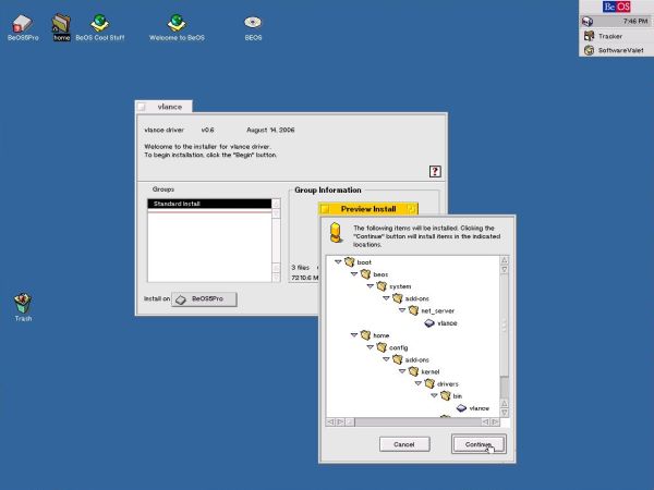 BeOS 5 Professional: Network - Installing the vlance driver [3]