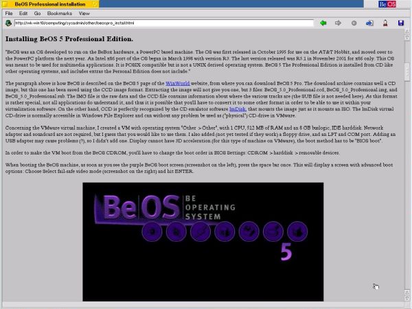 BeOS 5 Professional: Network - Accessing a local web server [2]