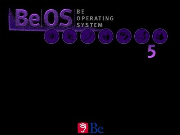 Installation of BeOS 5 Personal Edition: The BeOS initialization screen