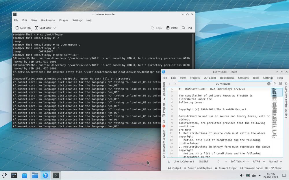 Accessing a newly configured floppy drive on FreeBSD