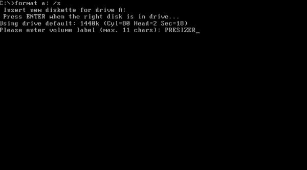 FreeDOS repartitioning: Creating a bootable floppy diskette [1]