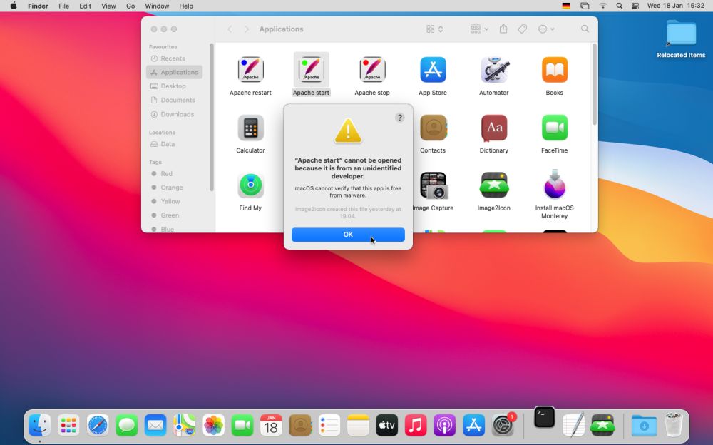 Changing application icons on macOS: Application blocked by macOS security