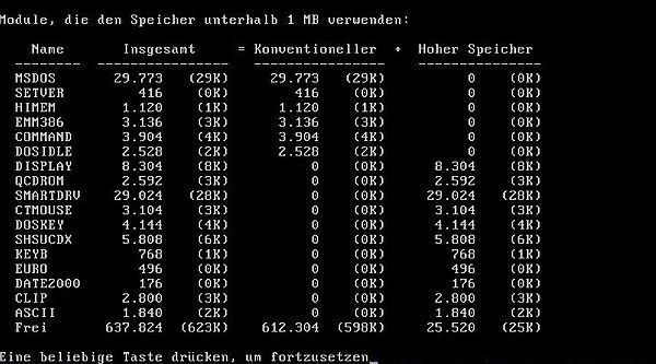 New-DOS 7.1: Memory usage
