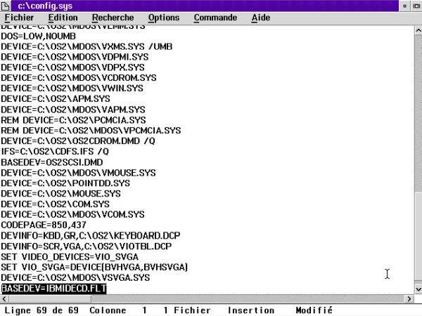 Adding CD support to OS/2 2.x: Modifying the CONFIG.SYS file