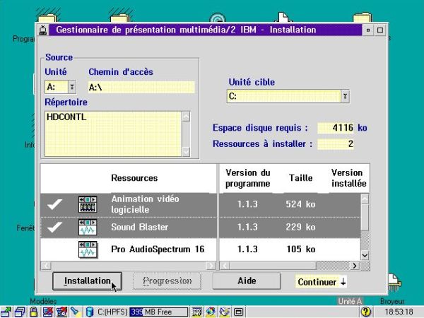 Adding multimedia support to OS/2 2.x: Component selection