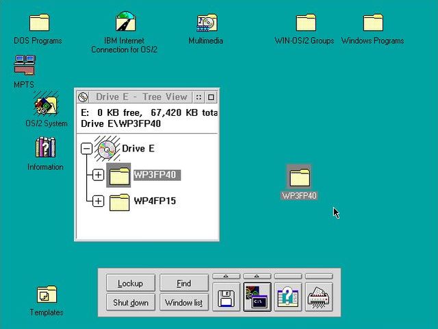SNAP graphics driver on OS/2 Warp 3: Copying the folder WP3FP40 from the driver CDROM to the desktop