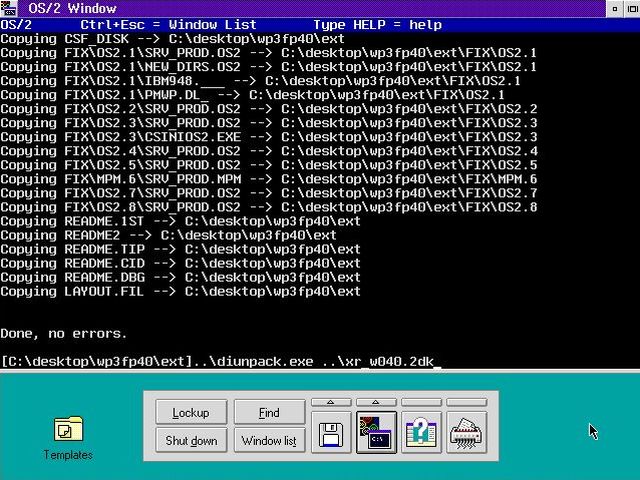 SNAP graphics driver on OS/2 Warp 3: Extracting the content of the file XR_W040.1DK