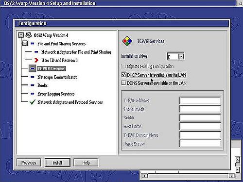OS/2 Warp 4 installation: TCP/IP configuration