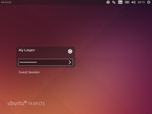 Guest session link on Ubuntu 14.04 LTS login screen
