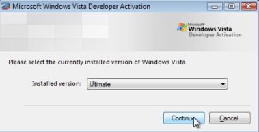 Windows Vista activation: Selecting the version of Vista